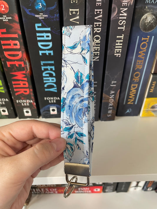 Blue Roses Wristlet